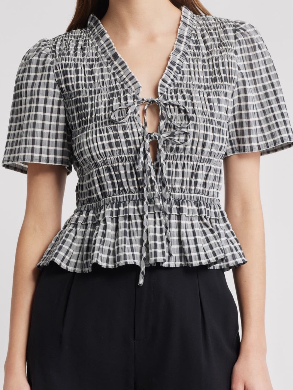 NWT Rails Portia Top in Ash Seersucker